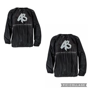 ASHLEY BLACK’S FASCIOLOGY Women’s Black Sauna Shirt Warm Up Facia Blaster L/XL